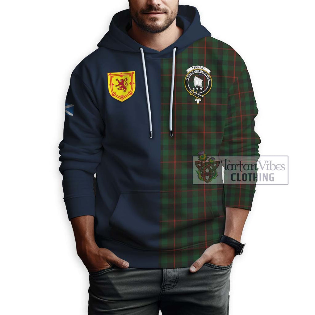 Tennant Tartan Hoodie Alba with Scottish Lion Royal Arm Half Style - Tartan Vibes Clothing