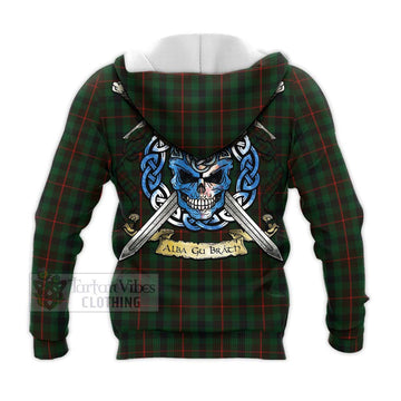 Tennant Tartan Knitted Hoodie with Family Crest Celtic Skull Style - Tartan Vibes Clothing