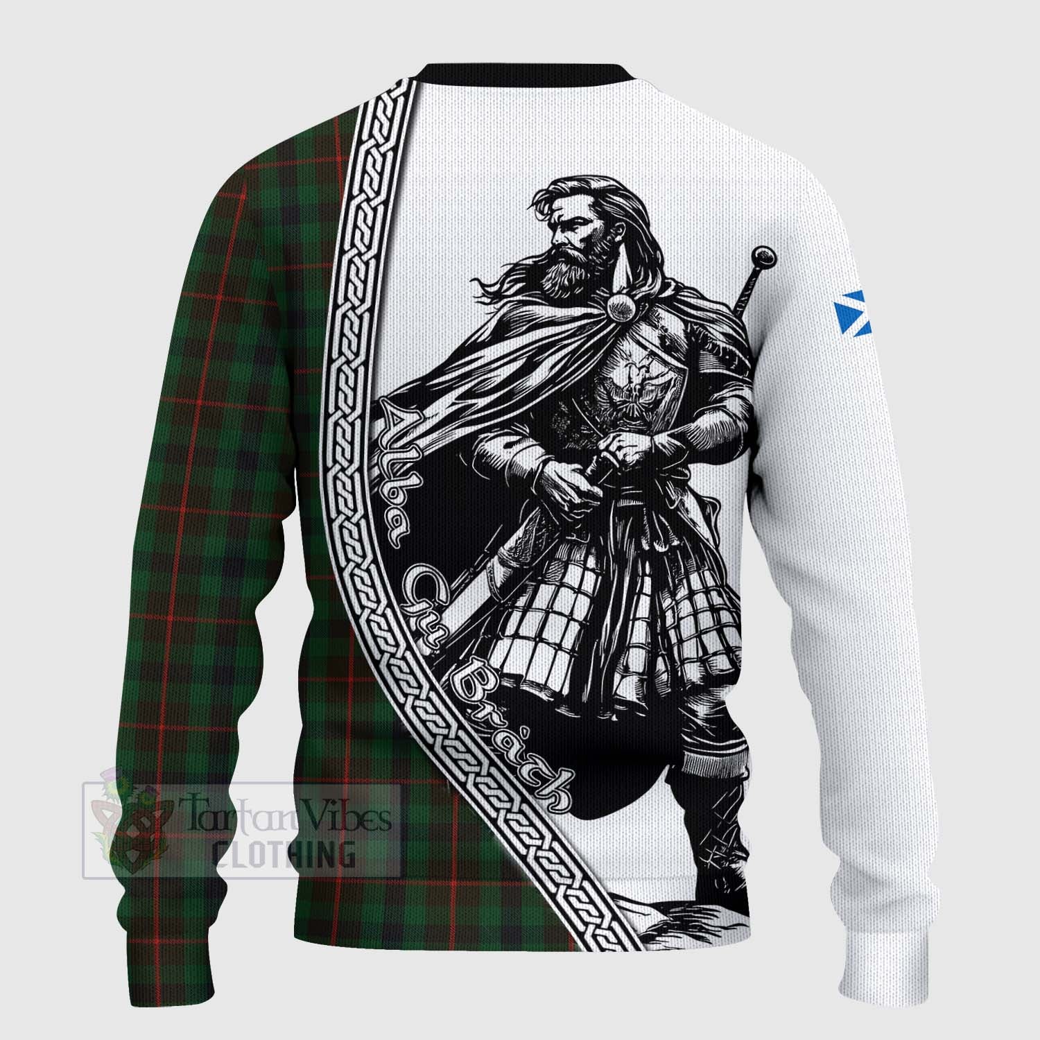 Tennant Tartan Clan Crest Knitted Sweater with Highlander Warrior Celtic Style - Tartan Vibes Clothing