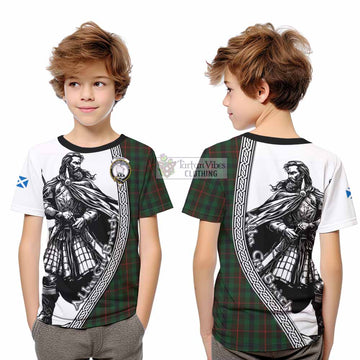 Tennant Tartan Clan Crest Kid T-Shirt with Highlander Warrior Celtic Style - Tartan Vibes Clothing
