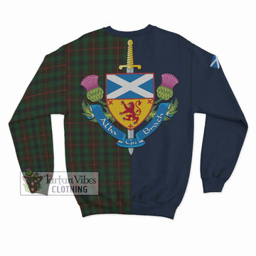 Tennant Tartan Sweatshirt Alba with Scottish Lion Royal Arm Half Style - Tartan Vibes Clothing