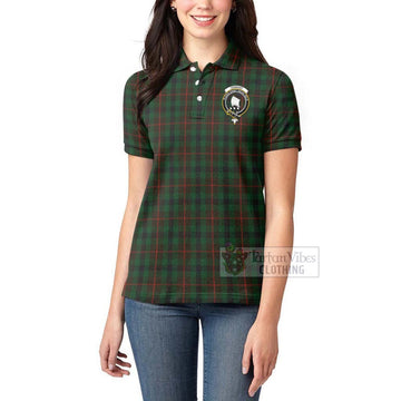 Tennant Tartan Women's Polo Shirt with Family Crest Celtic Skull Style - Tartan Vibes Clothing