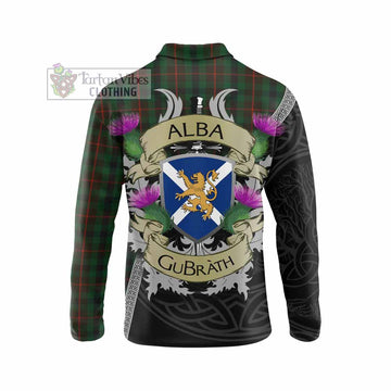 Tennant Tartan Family Crest Long Sleeve Polo Shirt Lion Rampant Royal Thistle Shield Celtic Inspired - Tartan Vibes Clothing