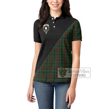 Tennant Tartan Women's Polo Shirt with Family Crest and Military Logo Style - Tartan Vibes Clothing