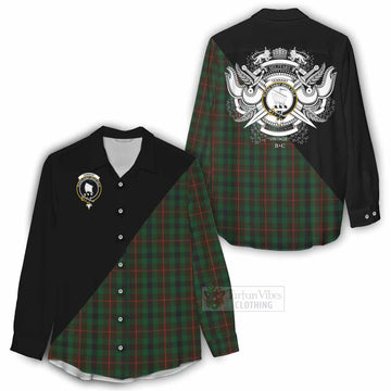Tennant Tartan Women's Casual Shirt with Family Crest and Military Logo Style - Tartan Vibes Clothing