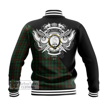 Tennant Tartan Baseball Jacket with Family Crest and Military Logo Style - Tartan Vibes Clothing