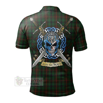 Tennant Tartan Polo Shirt with Family Crest Celtic Skull Style - Tartan Vibes Clothing