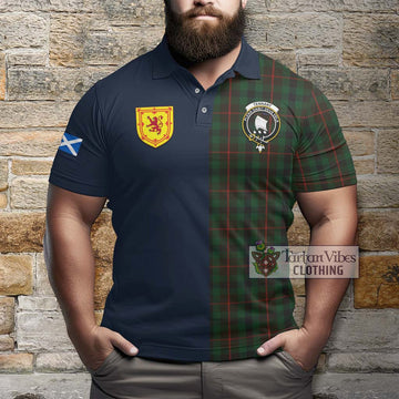 Tennant Tartan Polo Shirt Alba with Scottish Lion Royal Arm Half Style - Tartan Vibes Clothing