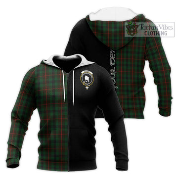 Tennant Tartan Knitted Hoodie with Family Crest and Half Of Me Style Unisex Knitted Zip Hoodie - Tartan Vibes Clothing