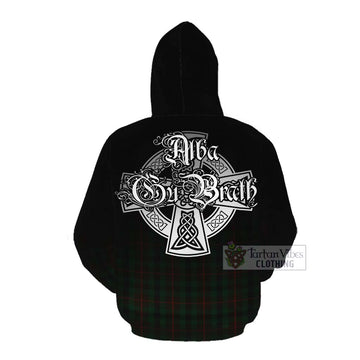 Tartan Vibes Clothing Tennant Tartan Cotton Hoodie Featuring Alba Gu Brath Family Crest Celtic Inspired