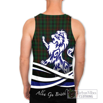 Tennant Tartan Men's Tank Top with Alba Gu Brath Regal Lion Emblem - Tartan Vibes Clothing