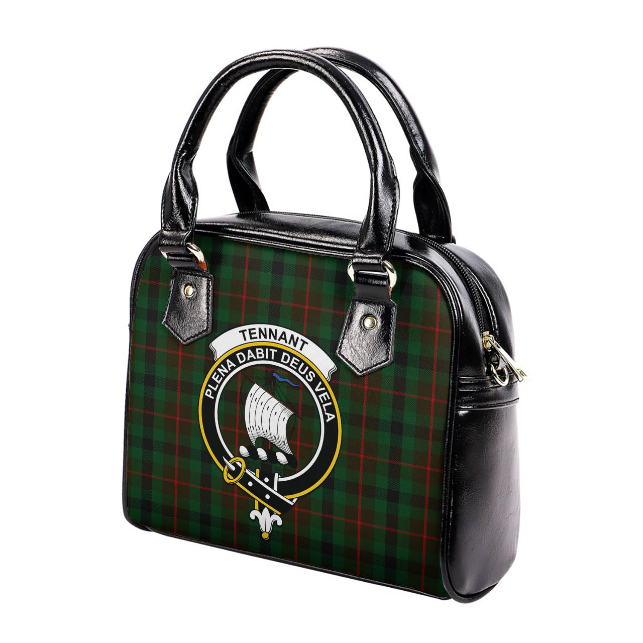 Tennant Tartan Shoulder Handbags with Family Crest - Tartan Vibes Clothing