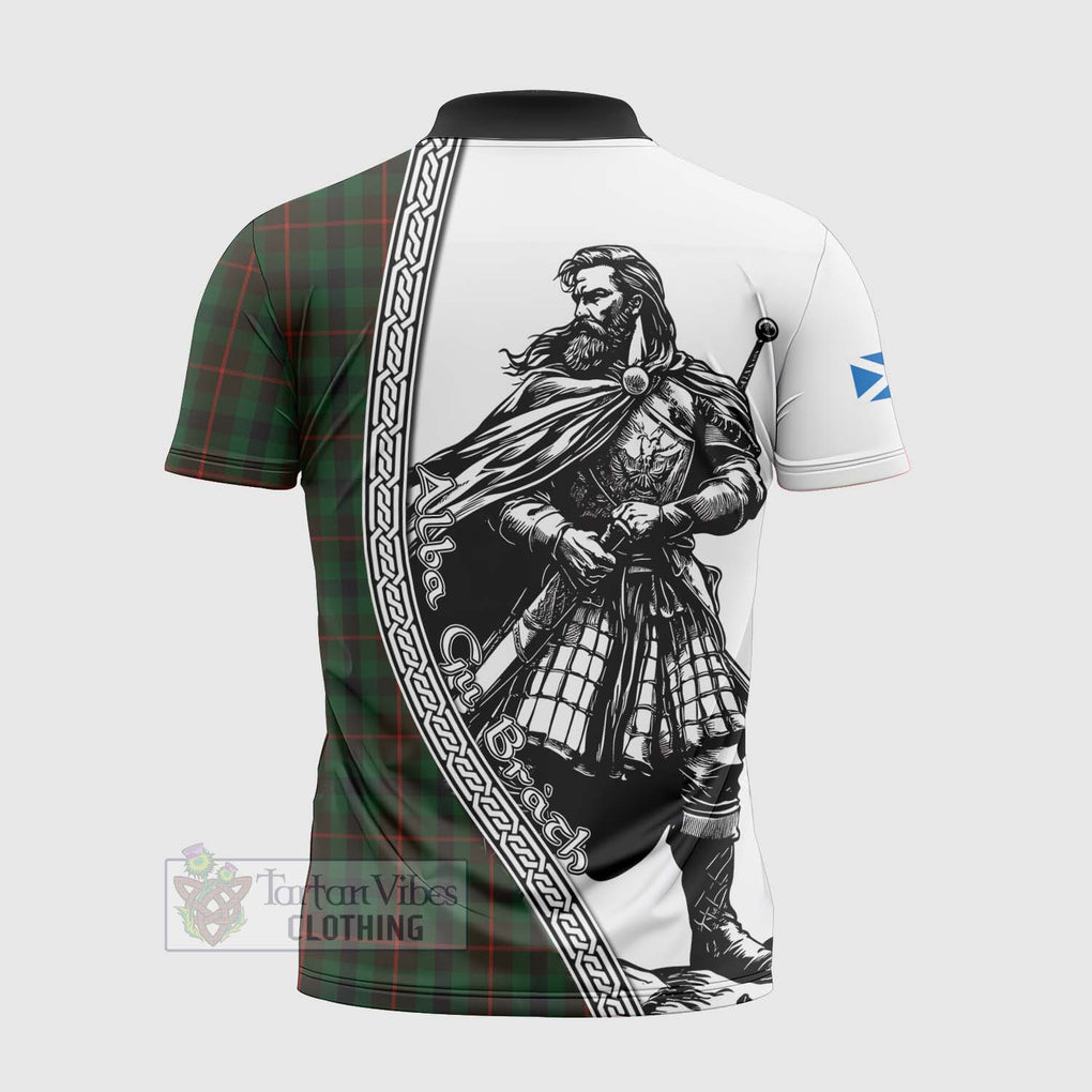 Tennant Tartan Clan Crest Zipper Polo Shirt with Highlander Warrior Celtic Style - Tartan Vibes Clothing