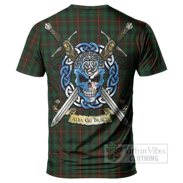 Tennant Tartan T-Shirt with Family Crest Celtic Skull Style - Tartan Vibes Clothing