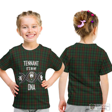 Tennant Tartan Kid T-Shirt with Family Crest DNA In Me Style - Tartan Vibes Clothing