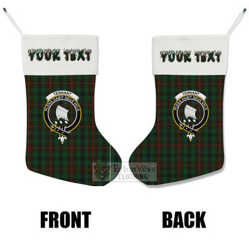 Tennant Tartan Family Crest Christmas Stocking with Personalized Text
