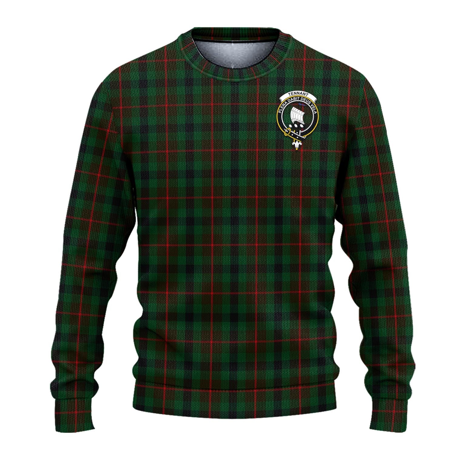 Tennant Tartan Ugly Sweater with Family Crest - Tartan Vibes Clothing