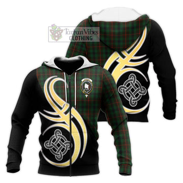 Tennant Tartan Knitted Hoodie with Family Crest and Celtic Symbol Style Unisex Knitted Zip Hoodie - Tartan Vibes Clothing