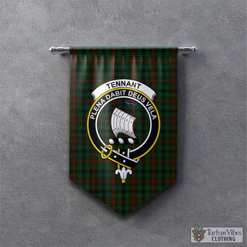 Tennant Tartan Gonfalon, Tartan Banner with Family Crest - Tartan Vibes Clothing