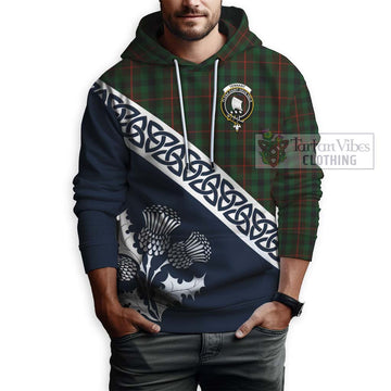 Tennant Tartan Hoodie Featuring Thistle and Scotland Map - Tartan Vibes Clothing