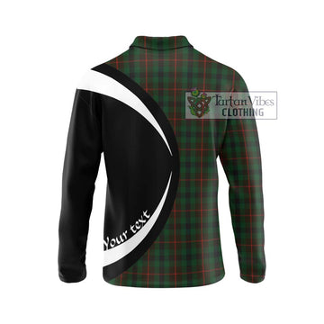 Tennant Tartan Long Sleeve Polo Shirt with Family Crest Circle Style - Tartan Vibes Clothing