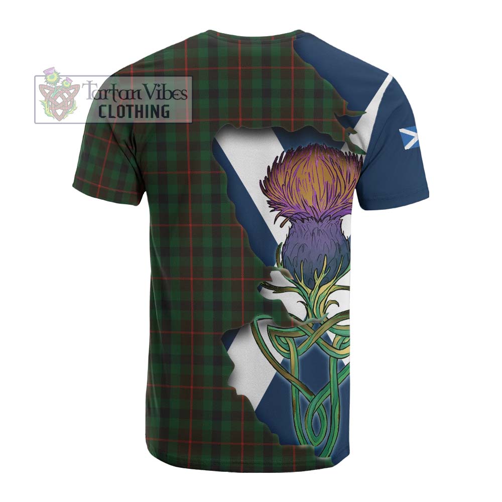 Tartan Vibes Clothing Tennant Tartan Family Crest Cotton T-shirt Scottish Thistle Celtic Inspired