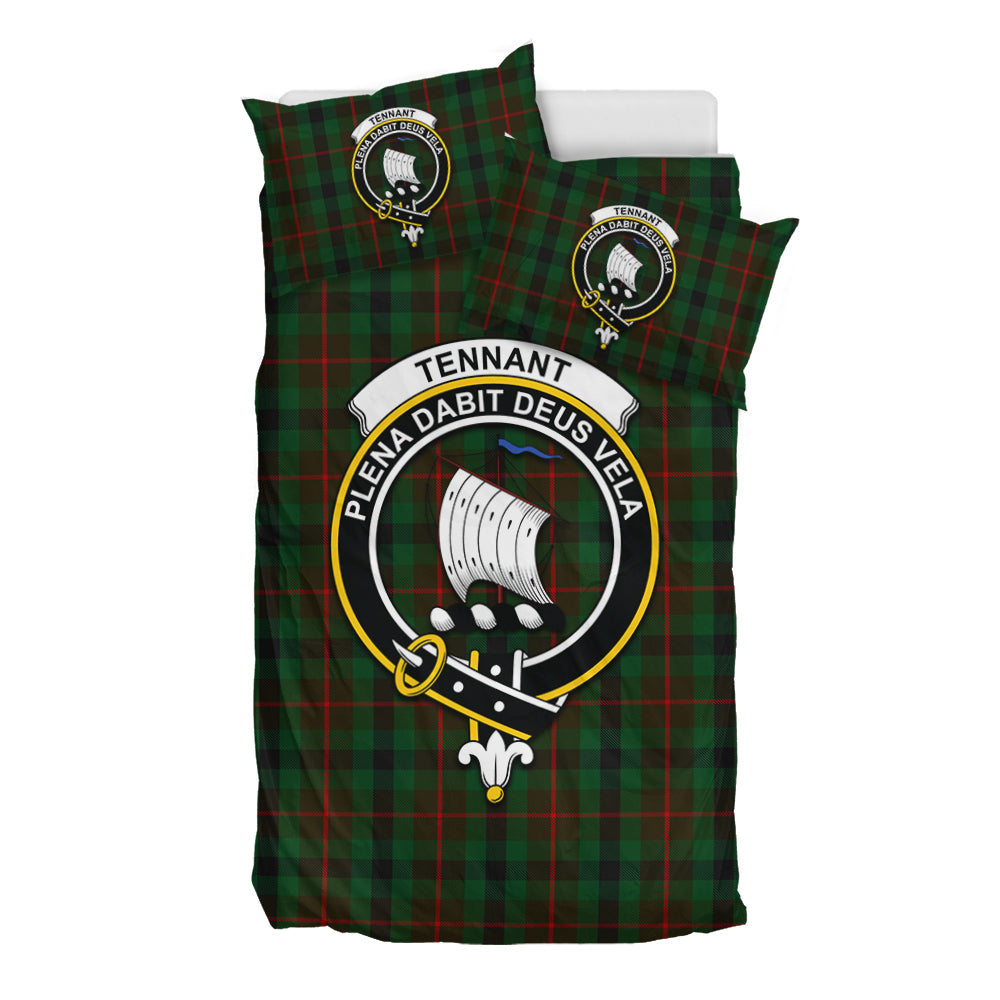 Tennant Tartan Bedding Set with Family Crest - Tartan Vibes Clothing