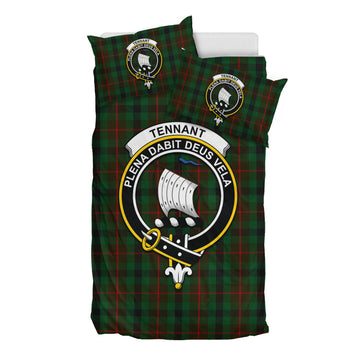 Tennant Tartan Bedding Set with Family Crest - Tartan Vibes Clothing