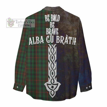 Tennant Tartan Family Crest Women's Casual Shirt Alba Gu Brath Be Brave Lion Ancient Style - Tartan Vibes Clothing