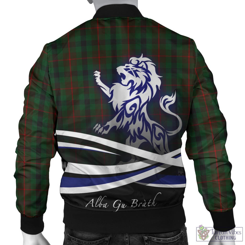 Tennant Tartan Bomber Jacket with Alba Gu Brath Regal Lion Emblem - Tartan Vibes Clothing