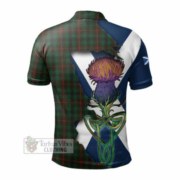 Tartan Vibes Clothing Tennant Tartan Family Crest Polo Shirt Scottish Thistle Celtic Inspired