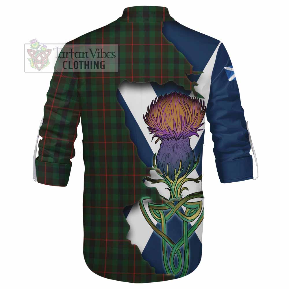 Tartan Vibes Clothing Tennant Tartan Family Crest Ghillie Kilt Shirt Scottish Thistle Celtic Inspired
