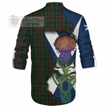 Tartan Vibes Clothing Tennant Tartan Family Crest Ghillie Kilt Shirt Scottish Thistle Celtic Inspired