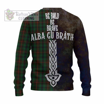 Tennant Tartan Family Crest Knitted Sweater Alba Gu Brath Be Brave Lion Ancient Style - Tartan Vibes Clothing