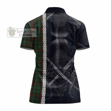 Tennant Tartan Women's Polo Shirt with Family Crest Cross Sword Thistle Celtic Vibes - Tartan Vibes Clothing