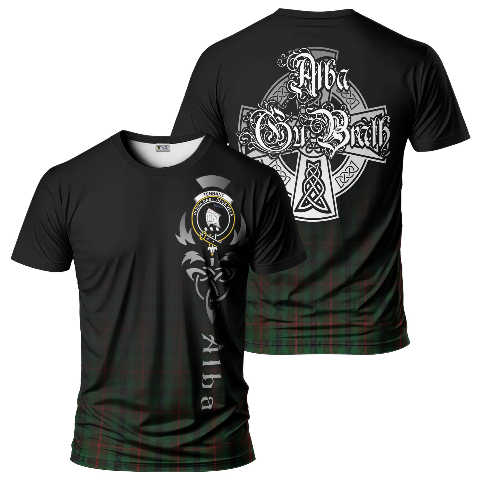 Tennant Tartan T-Shirt Featuring Alba Gu Brath Family Crest Celtic Inspired - Tartan Vibes Clothing