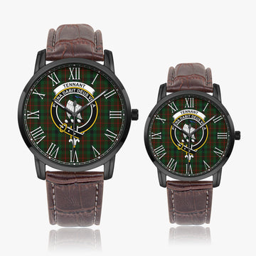Tennant Tartan Family Crest Leather Strap Quartz Watch - Tartan Vibes Clothing