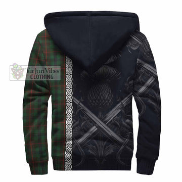 Tennant Tartan Sherpa Hoodie with Family Crest Cross Sword Thistle Celtic Vibes - Tartan Vibes Clothing