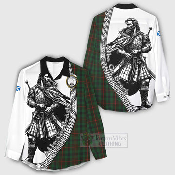 Tennant Tartan Clan Crest Women's Casual Shirt with Highlander Warrior Celtic Style - Tartan Vibes Clothing