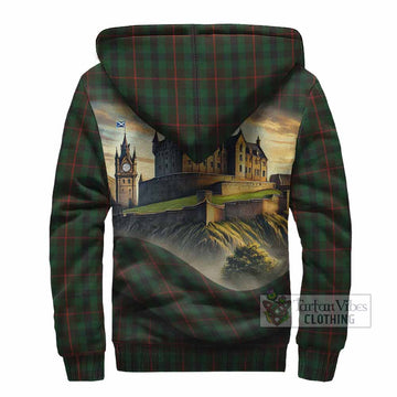 Tennant Tartan Family Crest Sherpa Hoodie with Scottish Ancient Castle Style - Tartan Vibes Clothing