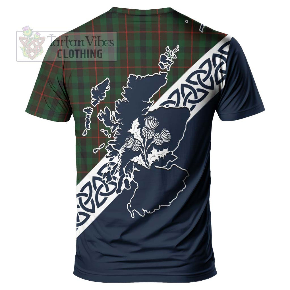 Tennant Tartan T-Shirt Featuring Thistle and Scotland Map - Tartanvibesclothing Store