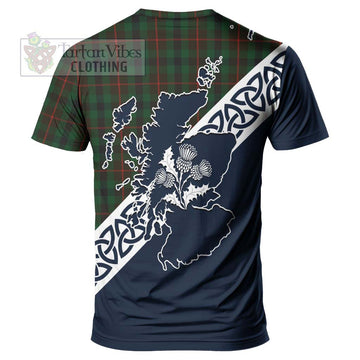 Tennant Tartan T-Shirt Featuring Thistle and Scotland Map - Tartanvibesclothing Store