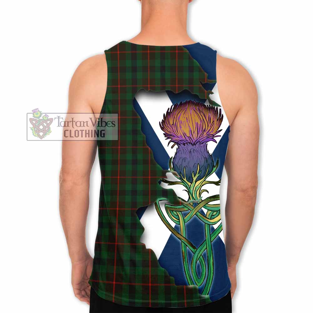 Tartan Vibes Clothing Tennant Tartan Family Crest Men's Tank Top Scottish Thistle Celtic Inspired