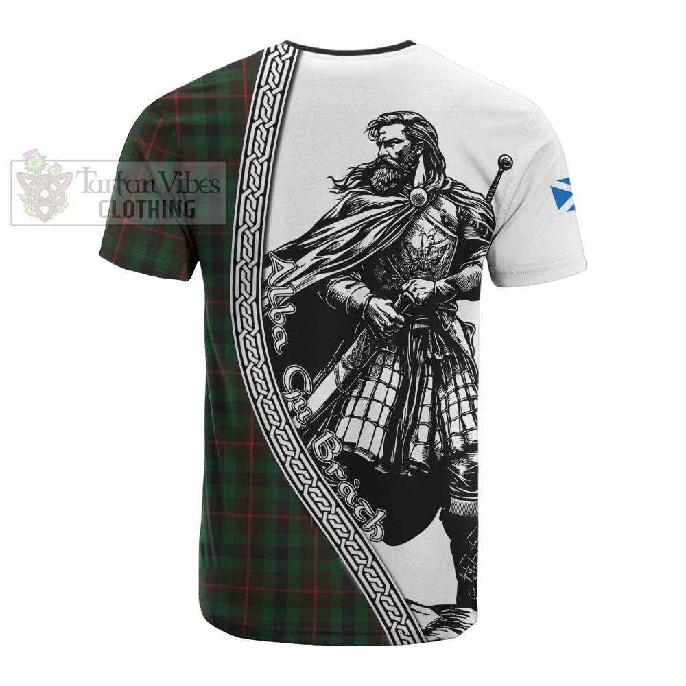 Tennant Tartan Clan Crest Cotton T-shirt with Highlander Warrior Celtic Style - Tartan Vibes Clothing