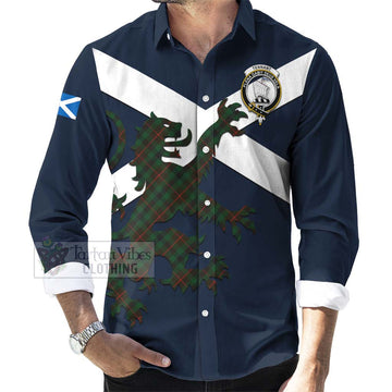 Tennant Tartan Lion Rampant Long Sleeve Button Shirt Proudly Display Your Heritage with Alba Gu Brath and Clan Name Men's Shirt - Tartan Vibes Clothing