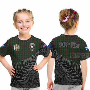 Tennant Crest Tartan Kid T-Shirt with New Zealand Silver Fern Half Style - Tartan Vibes Clothing