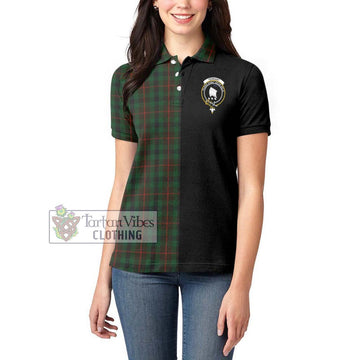Tennant Tartan Women's Polo Shirt with Family Crest and Half Of Me Style - Tartan Vibes Clothing