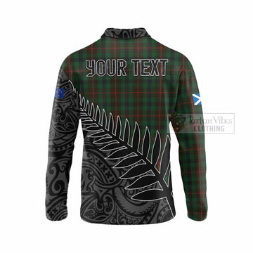 Tennant Crest Tartan Long Sleeve Polo Shirt with New Zealand Silver Fern Half Style - Tartan Vibes Clothing