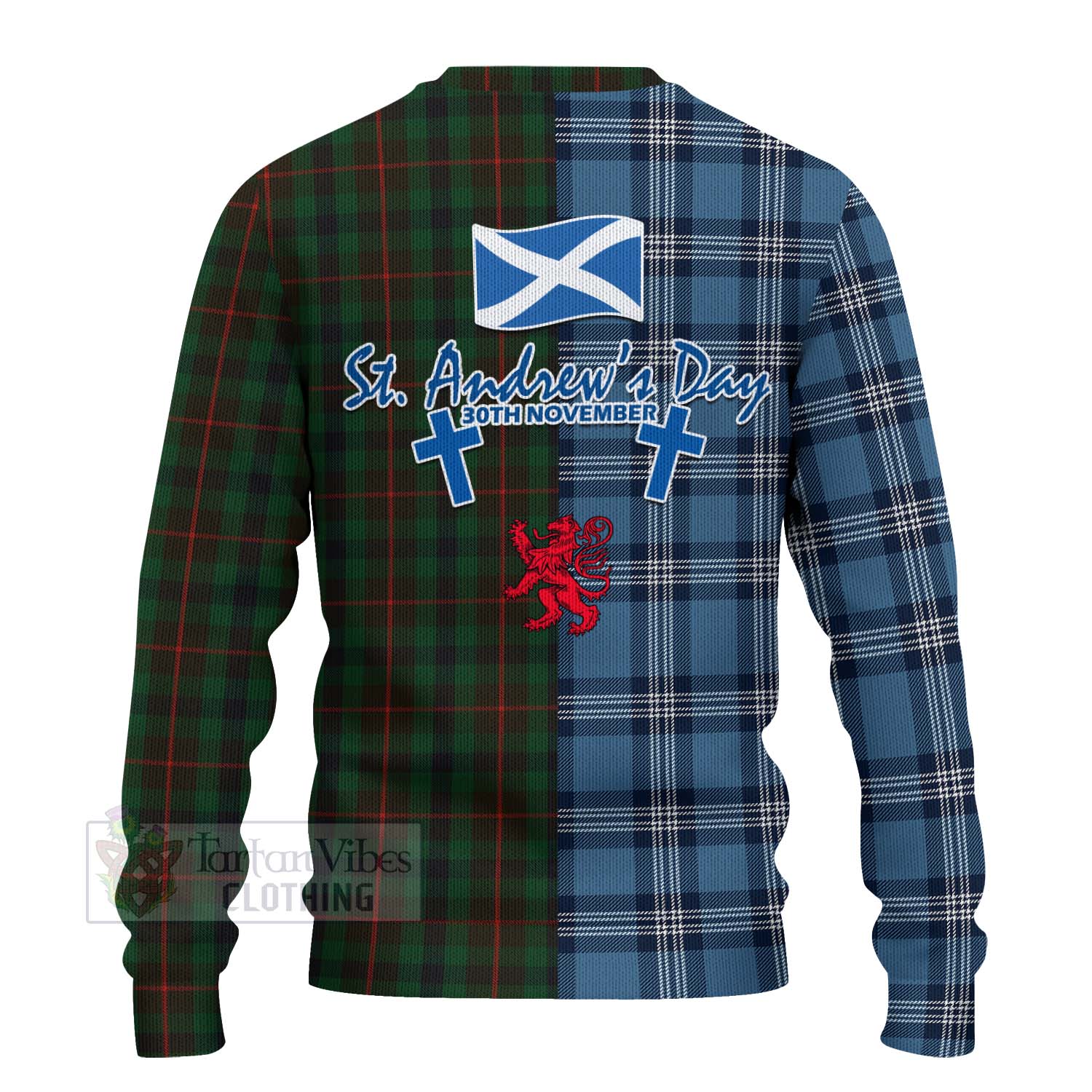 Tennant Tartan Knitted Sweater Happy St. Andrew's Day Half Tartan Style - Tartan Vibes Clothing