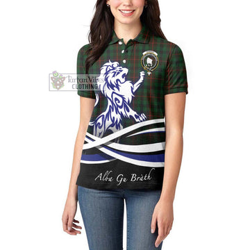 Tennant Tartan Women's Polo Shirt with Alba Gu Brath Regal Lion Emblem - Tartan Vibes Clothing